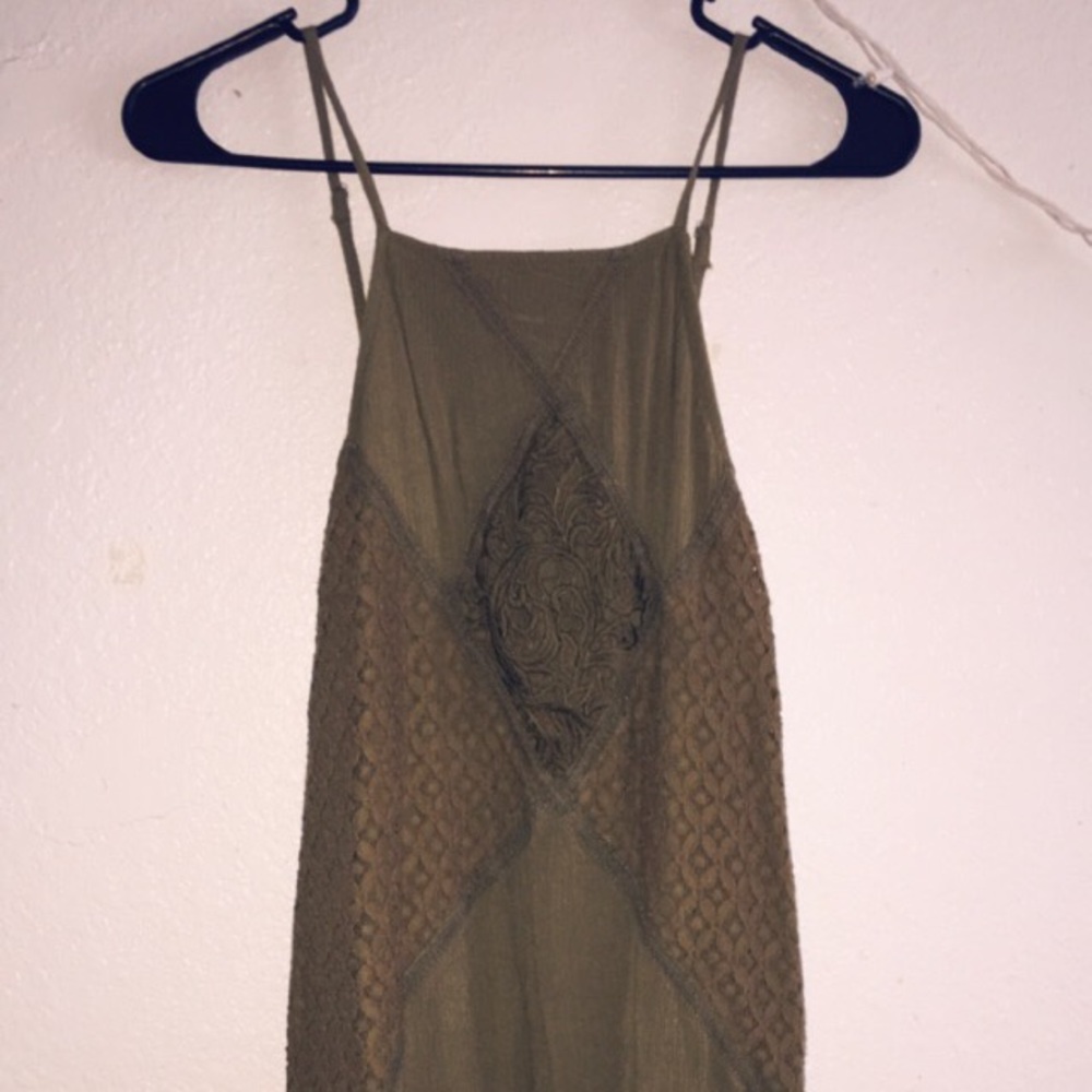Green strapped dress